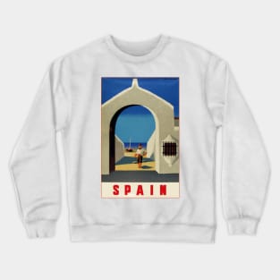 Spain - Vintage Travel Poster Design Crewneck Sweatshirt